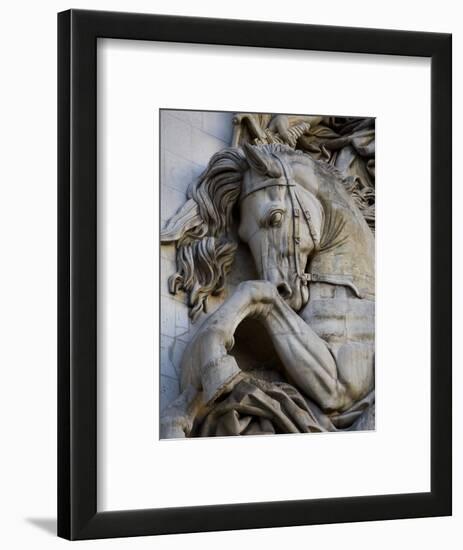 Horse Head Detail on the Arc de Triomphe, Paris, France-Jim Zuckerman-Framed Photographic Print