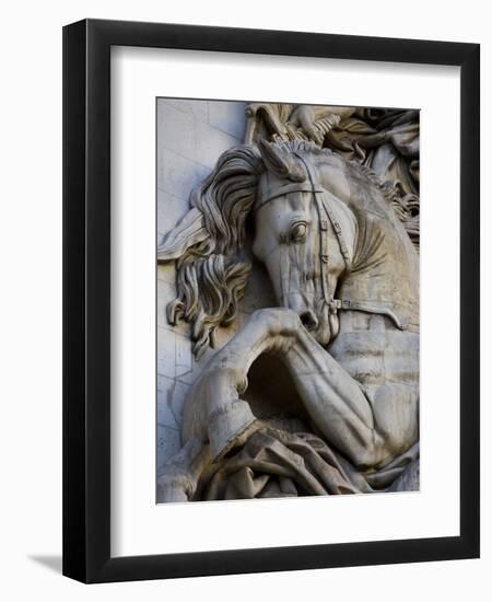 Horse Head Detail on the Arc de Triomphe, Paris, France-Jim Zuckerman-Framed Photographic Print