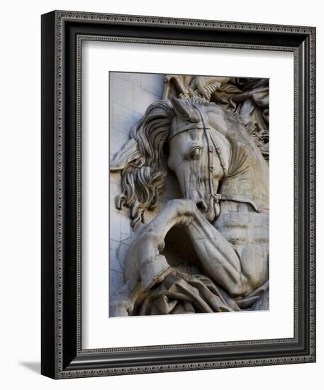 Horse Head Detail on the Arc de Triomphe, Paris, France-Jim Zuckerman-Framed Photographic Print