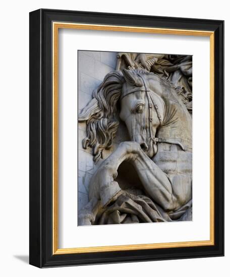 Horse Head Detail on the Arc de Triomphe, Paris, France-Jim Zuckerman-Framed Photographic Print