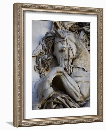 Horse Head Detail on the Arc de Triomphe, Paris, France-Jim Zuckerman-Framed Photographic Print