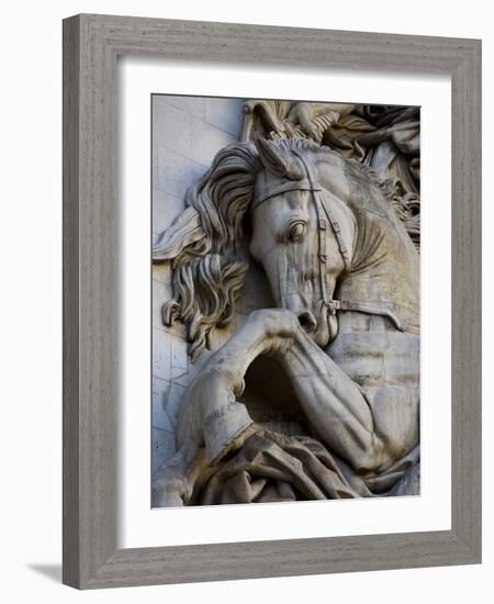 Horse Head Detail on the Arc de Triomphe, Paris, France-Jim Zuckerman-Framed Photographic Print