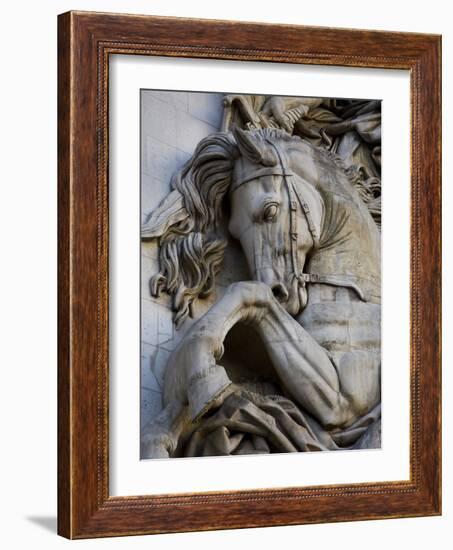 Horse Head Detail on the Arc de Triomphe, Paris, France-Jim Zuckerman-Framed Photographic Print