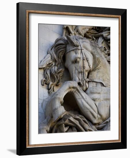 Horse Head Detail on the Arc de Triomphe, Paris, France-Jim Zuckerman-Framed Photographic Print