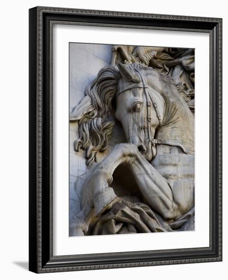 Horse Head Detail on the Arc de Triomphe, Paris, France-Jim Zuckerman-Framed Photographic Print