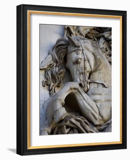 Horse Head Detail on the Arc de Triomphe, Paris, France-Jim Zuckerman-Framed Photographic Print