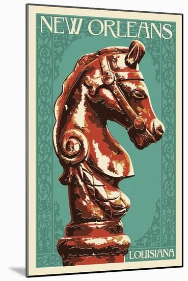 Horse Head Hitch - New Orleans, Louisiana-Lantern Press-Mounted Art Print