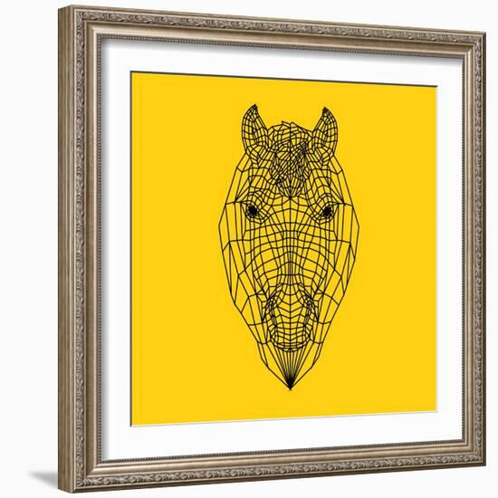 Horse Head Yellow Mesh-Lisa Kroll-Framed Art Print