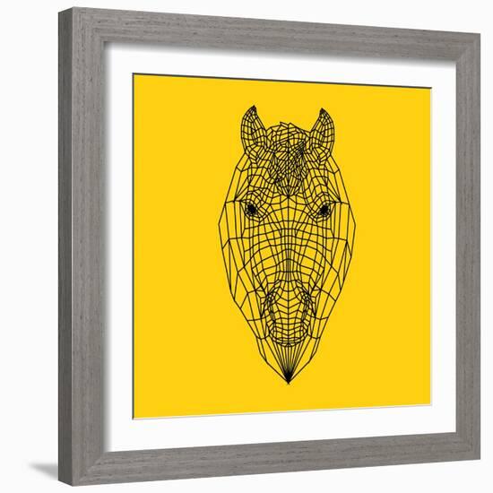 Horse Head Yellow Mesh-Lisa Kroll-Framed Art Print