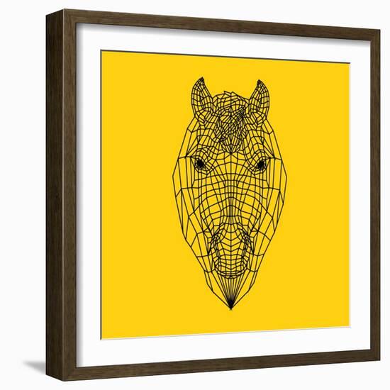 Horse Head Yellow Mesh-Lisa Kroll-Framed Art Print