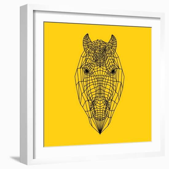 Horse Head Yellow Mesh-Lisa Kroll-Framed Art Print