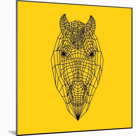 Horse Head Yellow Mesh-Lisa Kroll-Mounted Art Print