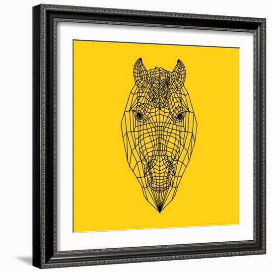 Horse Head Yellow Mesh-Lisa Kroll-Framed Art Print