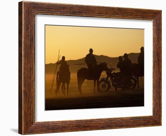 Horse Herders Returning Home after a Horse Festival in Karakorum, Hangai Province, Mongolia-Paul Harris-Framed Photographic Print