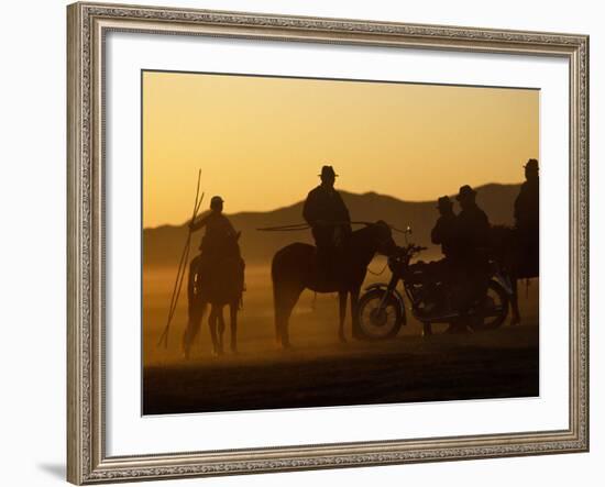 Horse Herders Returning Home after a Horse Festival in Karakorum, Hangai Province, Mongolia-Paul Harris-Framed Photographic Print