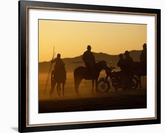 Horse Herders Returning Home after a Horse Festival in Karakorum, Hangai Province, Mongolia-Paul Harris-Framed Photographic Print