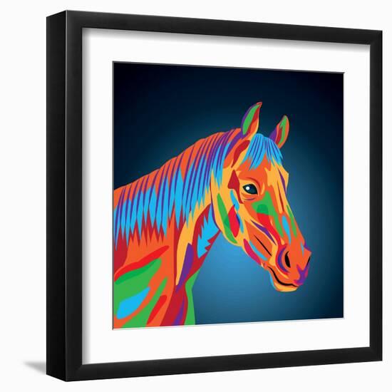 Horse Icon. Animal and Art Design. Graphic-Jemastock-Framed Art Print