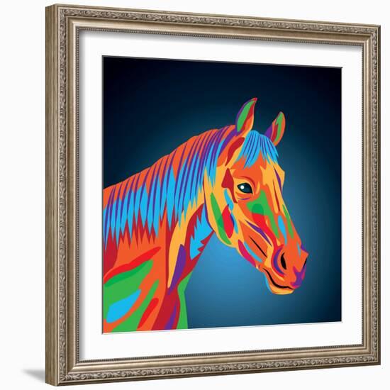 Horse Icon. Animal and Art Design. Graphic-Jemastock-Framed Art Print