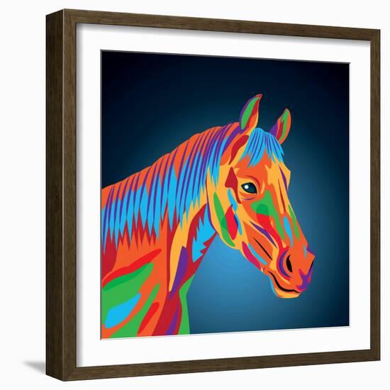 Horse Icon. Animal and Art Design. Graphic-Jemastock-Framed Art Print