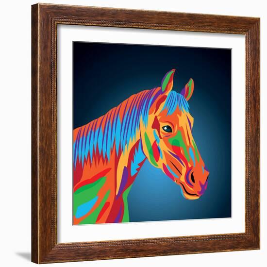 Horse Icon. Animal and Art Design. Graphic-Jemastock-Framed Art Print