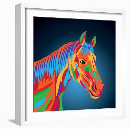 Horse Icon. Animal and Art Design. Graphic-Jemastock-Framed Art Print