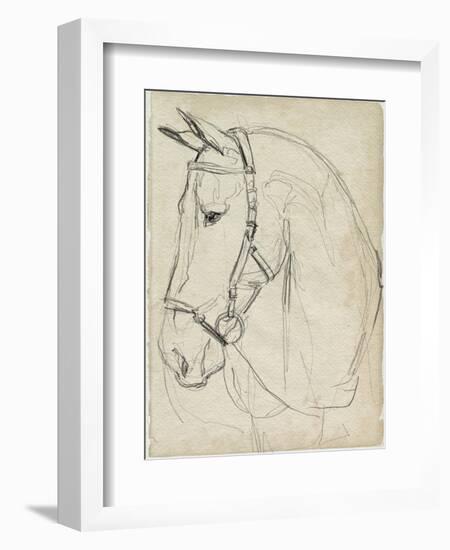 Horse in Bridle Sketch II-Jennifer Parker-Framed Premium Giclee Print