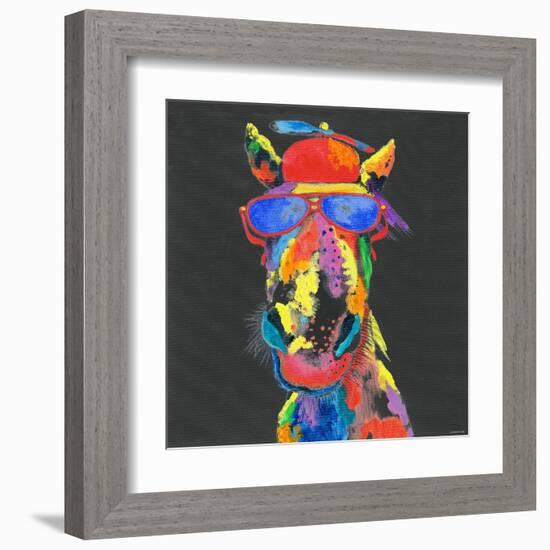 Horse in Dark Gray-null-Framed Art Print