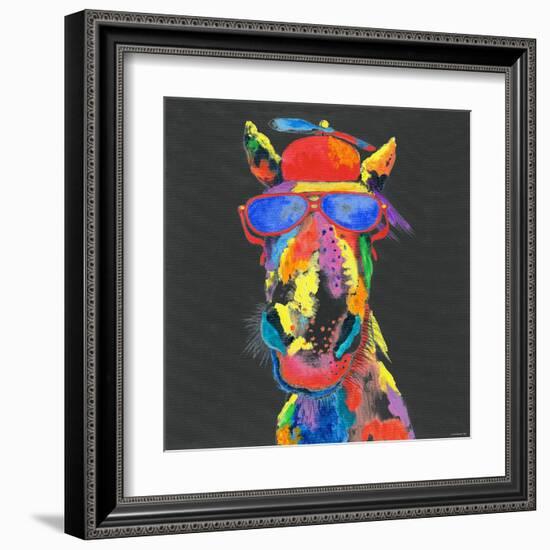 Horse in Dark Gray-null-Framed Art Print