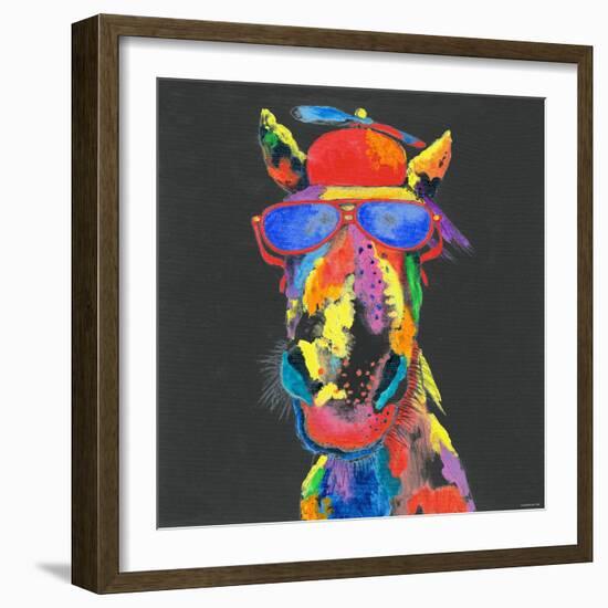 Horse in Dark Gray-null-Framed Art Print