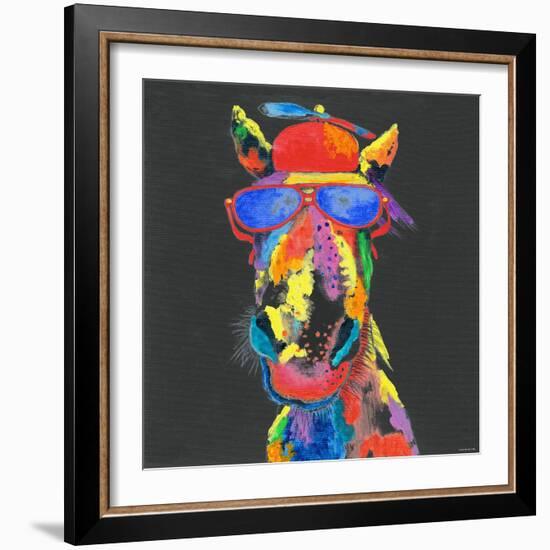 Horse in Dark Gray-null-Framed Art Print