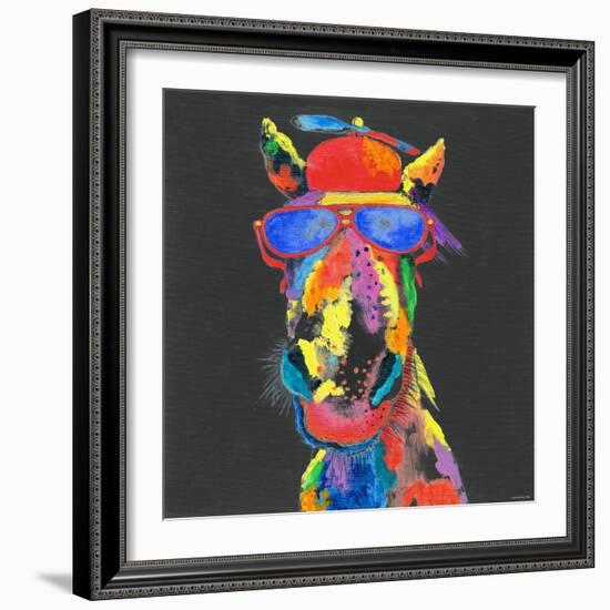 Horse in Dark Gray-null-Framed Art Print