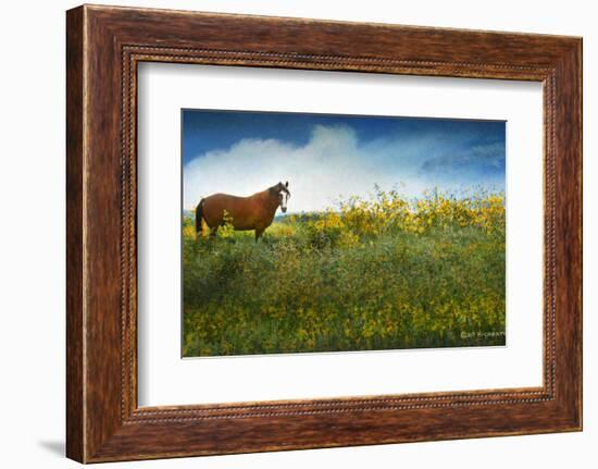 Horse in Flowers I-Chris Vest-Framed Photographic Print