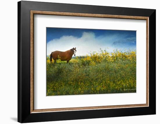 Horse in Flowers I-Chris Vest-Framed Photographic Print