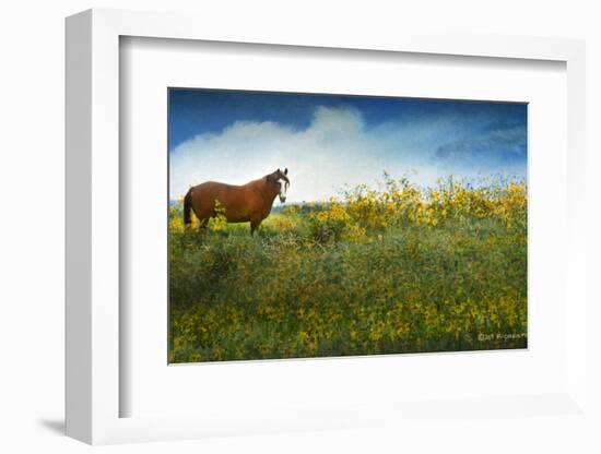 Horse in Flowers I-Chris Vest-Framed Photographic Print