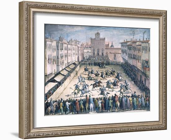 Horse Joust in the Piazza Santa Croce-Jan van der Straet-Framed Giclee Print