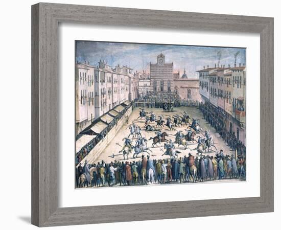 Horse Joust in the Piazza Santa Croce-Jan van der Straet-Framed Giclee Print