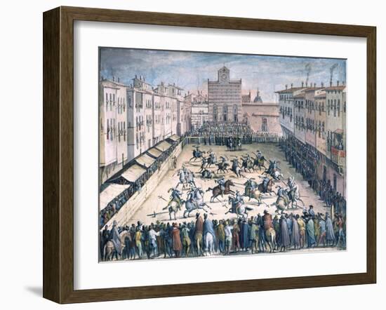 Horse Joust in the Piazza Santa Croce-Jan van der Straet-Framed Giclee Print