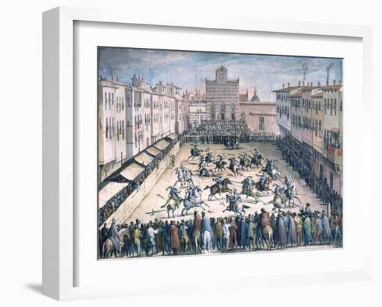 Horse Joust in the Piazza Santa Croce-Jan van der Straet-Framed Giclee Print