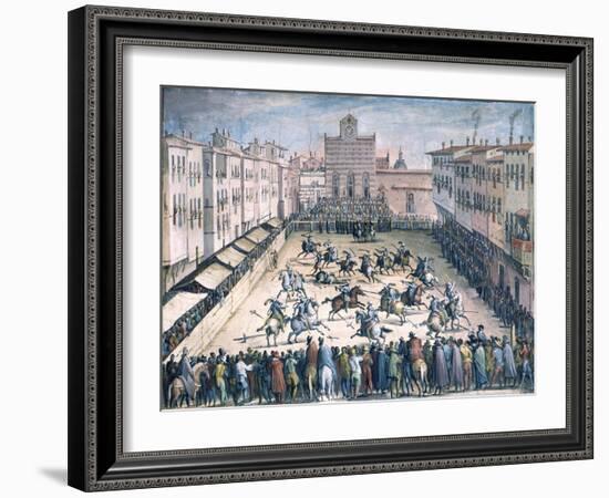 Horse Joust in the Piazza Santa Croce-Jan van der Straet-Framed Giclee Print