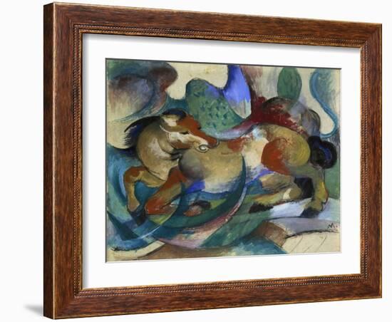 Horse Jumping, 1913-Franz Marc-Framed Giclee Print