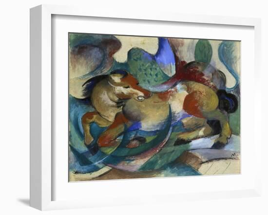 Horse Jumping, 1913-Franz Marc-Framed Giclee Print