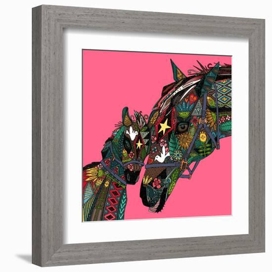 Horse Love Pink-Sharon Turner-Framed Art Print