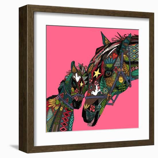 Horse Love Pink-Sharon Turner-Framed Art Print