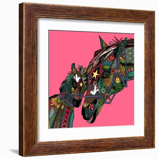 Horse Love Pink-Sharon Turner-Framed Art Print