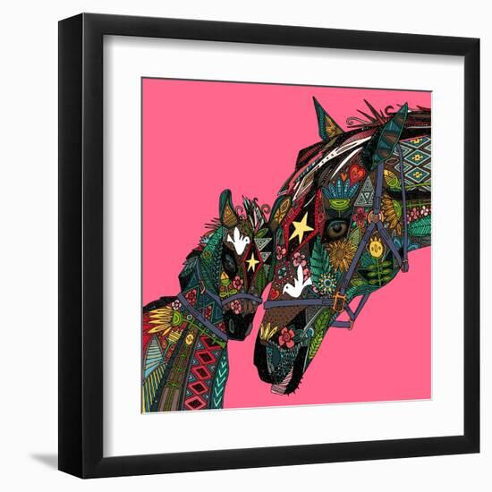 Horse Love Pink-Sharon Turner-Framed Art Print