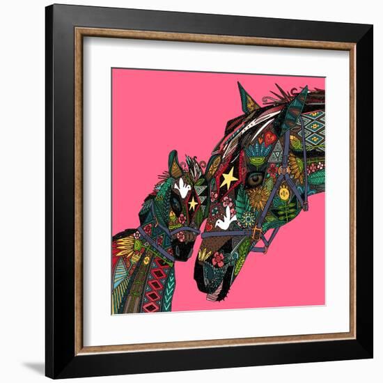 Horse Love Pink-Sharon Turner-Framed Art Print