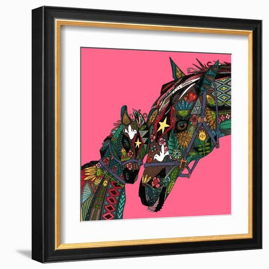 Horse Love Pink-Sharon Turner-Framed Art Print