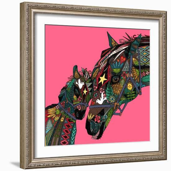 Horse Love Pink-Sharon Turner-Framed Art Print