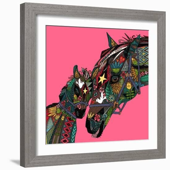 Horse Love Pink-Sharon Turner-Framed Art Print