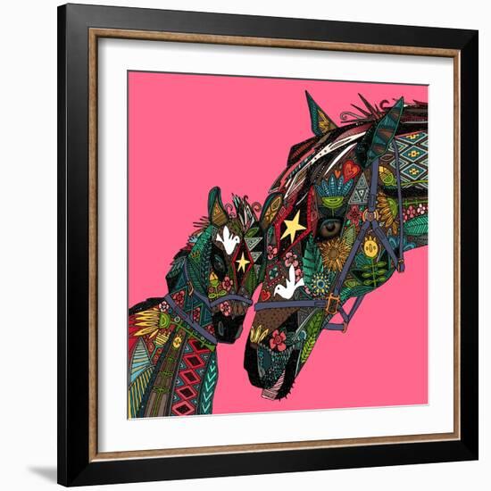 Horse Love Pink-Sharon Turner-Framed Art Print